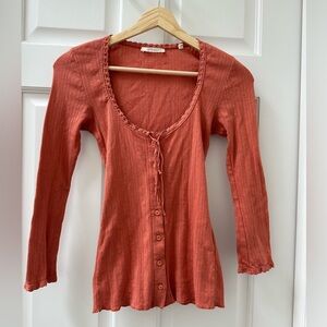 Dôen Vivienne Tee 3/4 sleeve in Bruschetta size XS